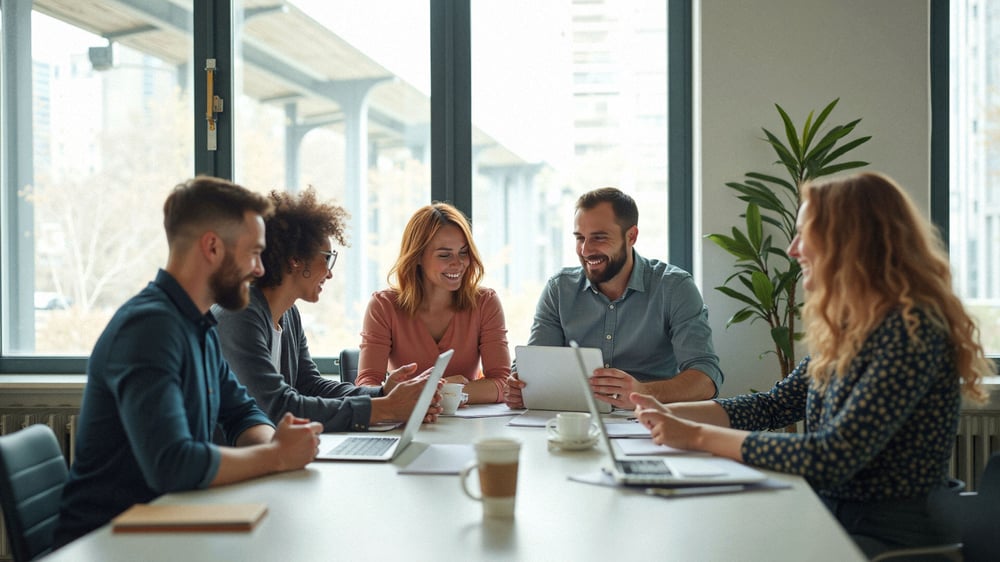 Das Team sitzt zusammen und plant die nächste Marketing Kampagne.